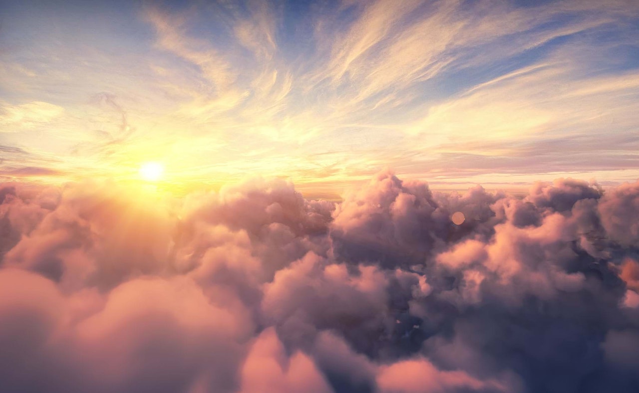 Warm clouds sunshine